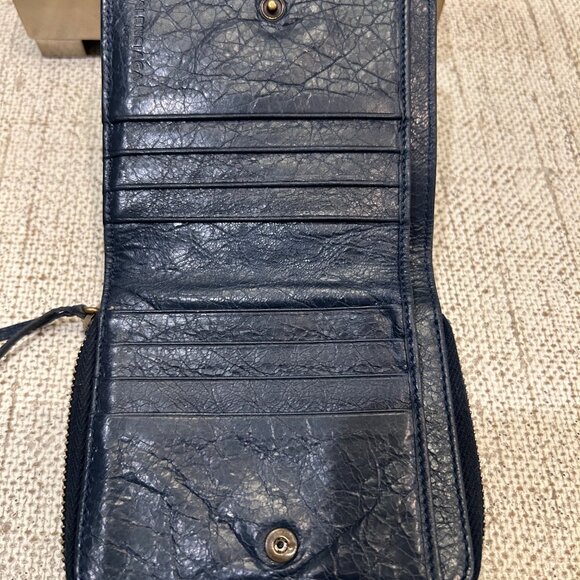 Balenciaga Motocross Teal Blue Compact Wallet - Picture 6 of 10
